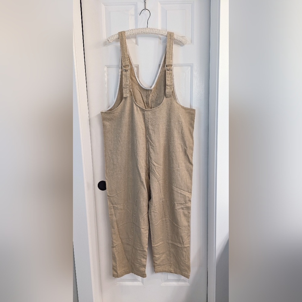 Luv Amia Modern Low Cut Oversized Fit Overalls Adjustable Straps Back Pockets